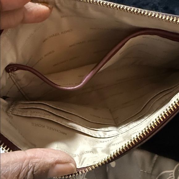 Michael Kors Medium Leather Oxblood Convertible Clutch Wristlet - Picture 10 of 11